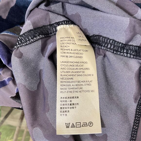 Free People We the Free Cammo velvet Tee Size S  Blue / blk Burnout Short Sleeve - Picture 5 of 9